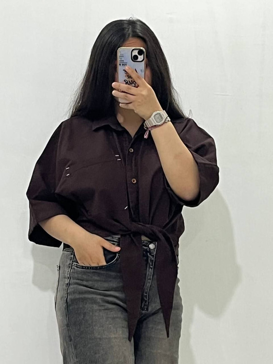 شومیز گره ای شکلاتی