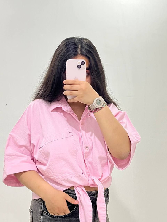 شومیز گره ای صورتی