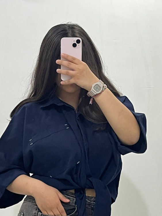 شومیز گره ای سورمه ای