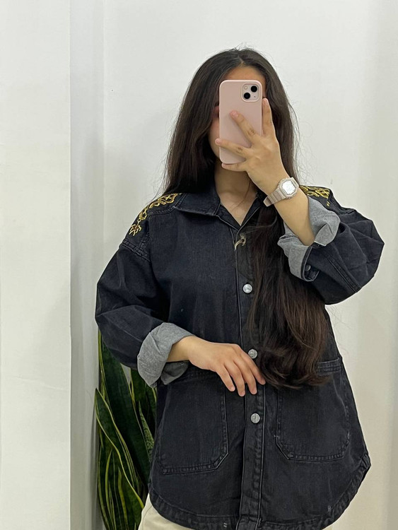 شومیز جین گلدوزی مشکی